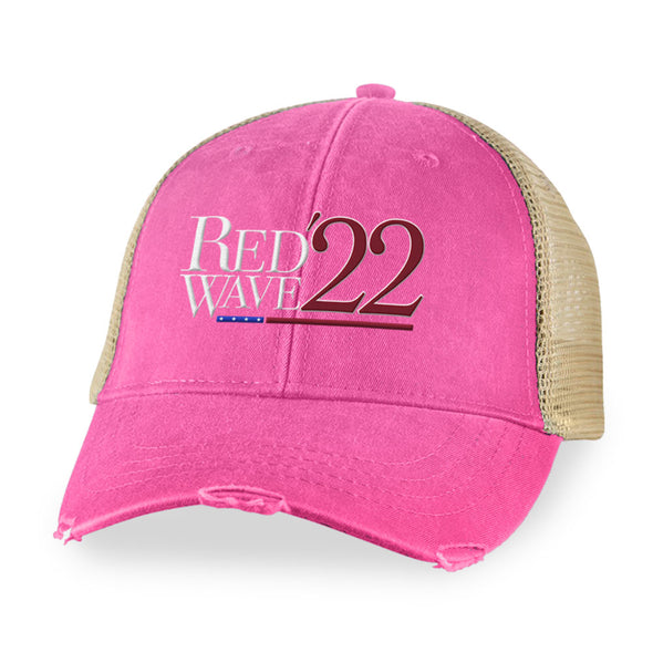 Red Wave 22 Text Based Hat