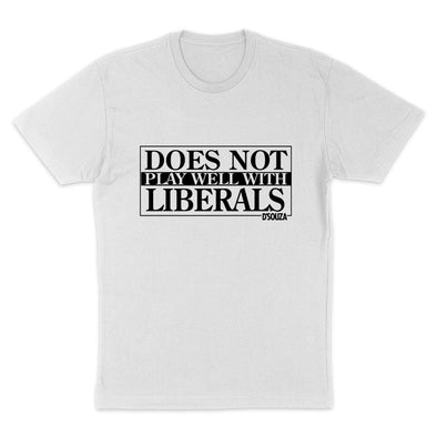 $20 Best Seller | Does Not Play Well With Liberals Black Print Unisex T-Shirt