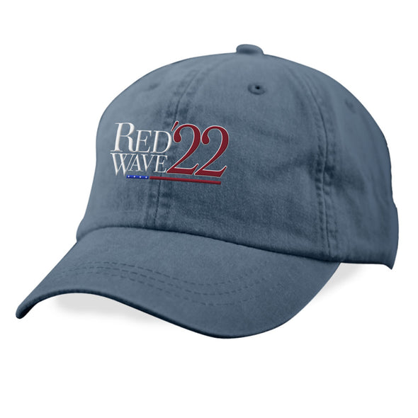 Red Wave 22 Text Based Hat